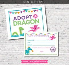 Dragon Girl Birthday Party, Printable Package (Instant Download)