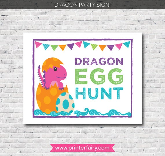 Dragon Girl Birthday Party, Printable Package (Instant Download)