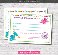 Adopt a Dragon Birthday Party Game, Dragon Adoption Center (Digital)