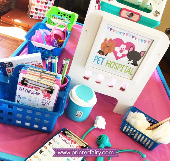 Pet Adoption Party Printables, Pet Hospital Vet Checkup (Digital Download)