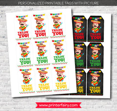 Personalized Fiesta Thank You Tags, Baby Photo, 1st Birthday (Digital)