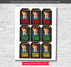 Personalized Fiesta Photo Thank You Tags (Digital Printable)