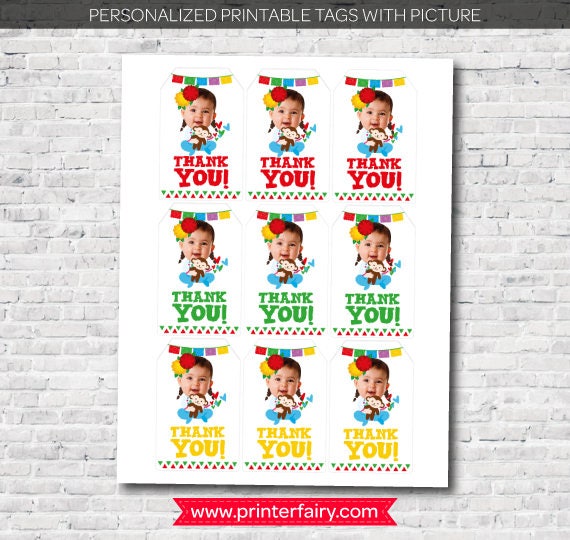 Personalized Fiesta Photo Thank You Tags (Digital Printable)