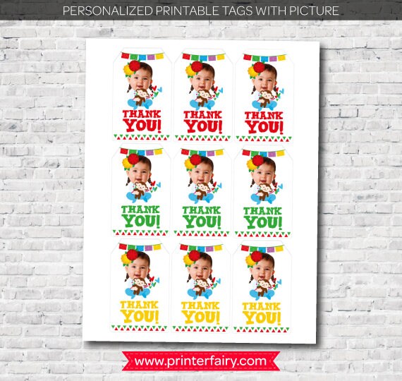 Personalized Fiesta Photo Thank You Tags (Digital Printable)