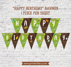 Insects Printable Banner, Creepy Crawlers Printable Garland, Outdoor Birthday Party Decorations, DIGITAL, Instant Download