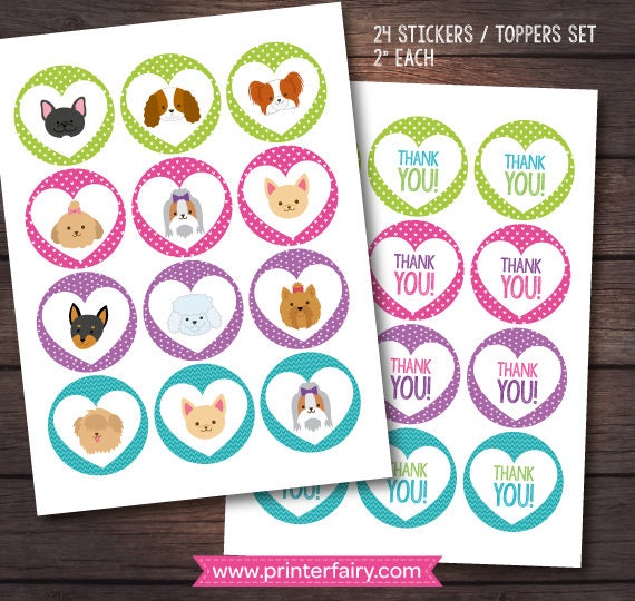 Puppy Birthday Party Printables, Pet Adoption Theme (Digital Download)