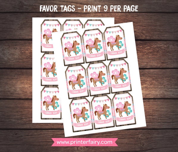 Pony Birthday Party Package, Country Theme (Instant Download)