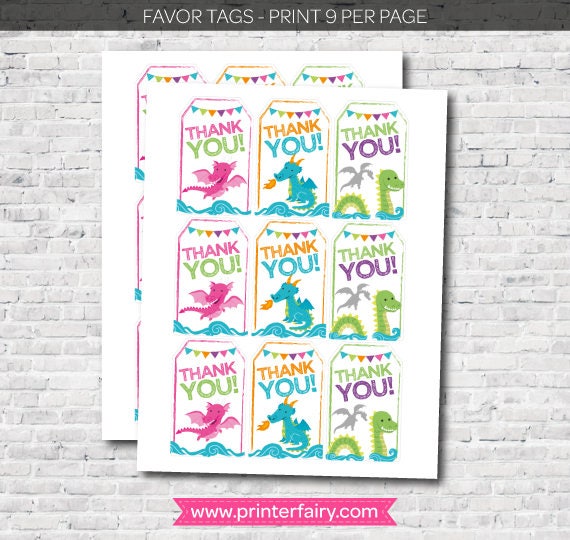 Dragon Girl Birthday Party, Printable Package (Instant Download)