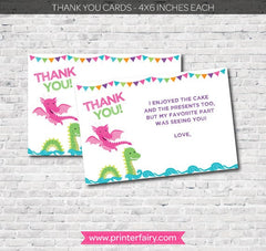 Dragon Girl Birthday Party, Printable Package (Instant Download)