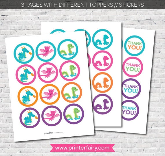 Dragon Girl Birthday Party, Printable Package (Instant Download)