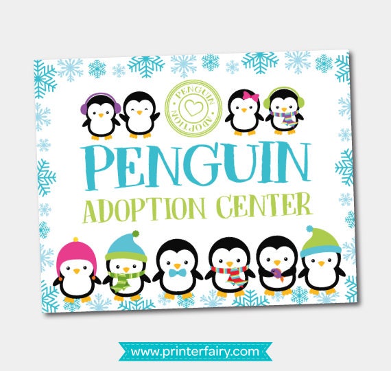 Penguin Adoption Center Sign and Certificate (Digital Files)