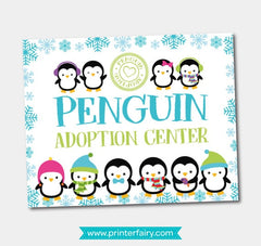 Penguin Adoption Center Sign and Certificate (Digital Files)