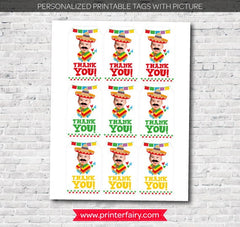 Personalized Fiesta Thank You Tags, Baby Photo, 1st Birthday (Digital)