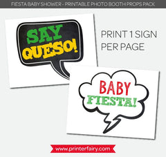 Fiesta Baby Shower Photo Booth Props, Printable INSTANT DOWNLOAD