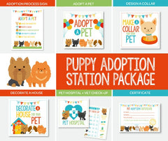 Puppy Adoption Party Printables, Pet Birthday Decor (Digital Download)
