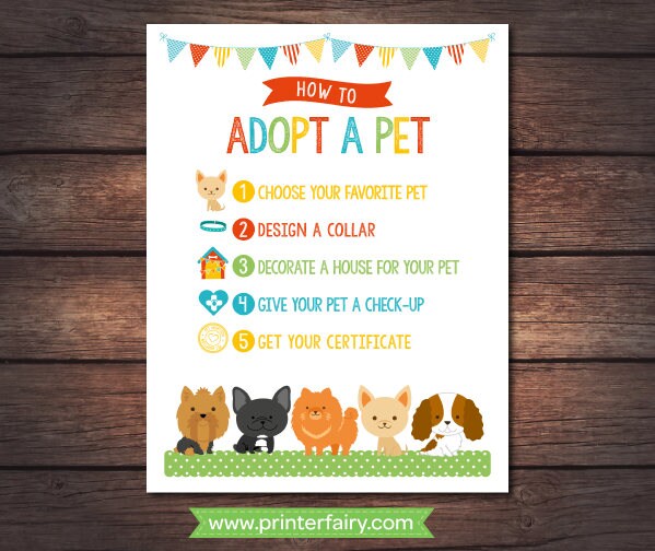 Puppy Adoption Party Printables, Pet Birthday Decor (Digital Download)