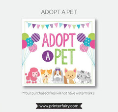 Puppy & Kitty Adoption Station Printables, Pet Adoption Center (Digital Download)