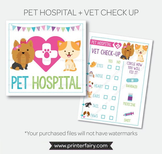 Puppy & Kitty Adoption Station Printables, Pet Adoption Center (Digital Download)