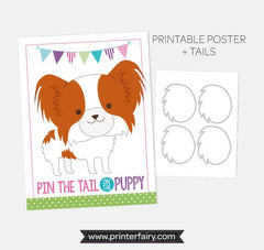 Pawty Pin the Tail on the Puppy Game, Printable Party Poster (Digital Download)