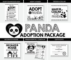 Panda Adoption Party Printables, 7 Signs (Digital Download)
