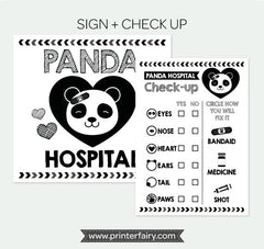 Panda Hospital Sign, Check-Up, Pet Adoption Party (Digital Download)