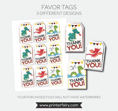 Dragon Birthday Party Printables, Decor Package (Digital Download)