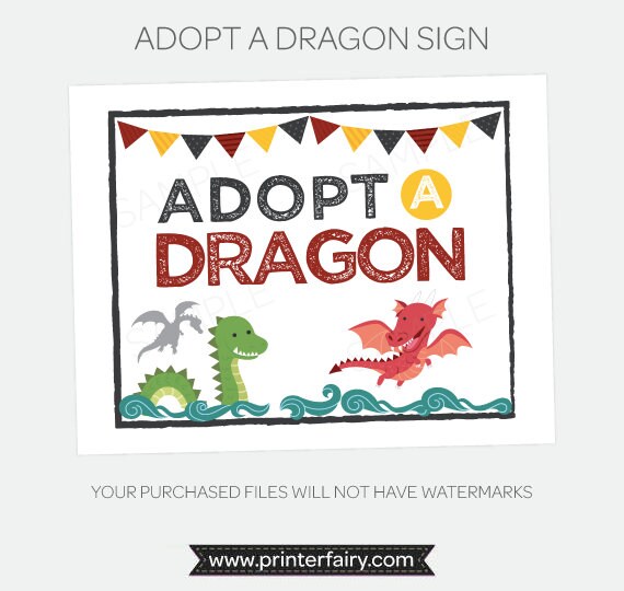 Dragon Birthday Party Printables, Decor Package (Digital Download)