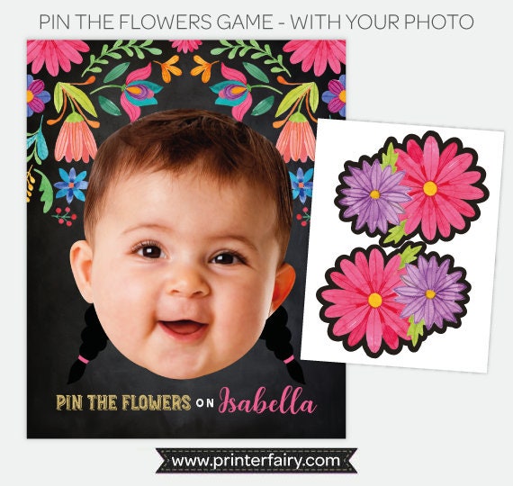Pin the Flower Cinco de Mayo Personalized Party Game, Digital Printable Design