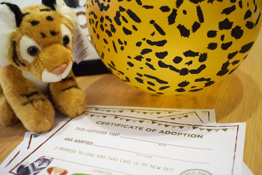 Adopt a Wild Animal Sign & Certificate, Safari Party (Printable PDF)