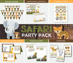 Safari Birthday Party Decorations Bundle (Digital Download)