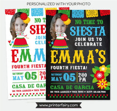 Senorita Fiesta Birthday Invitation with Photo (Digital)