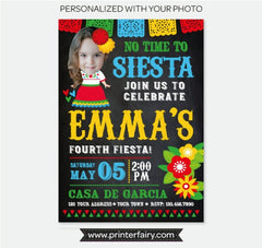 Senorita Fiesta Birthday Invitation with Photo (Digital)