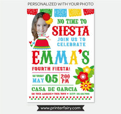Senorita Fiesta Birthday Invitation with Photo (Digital)