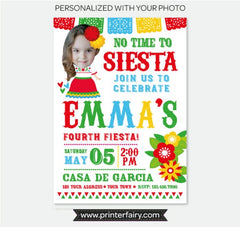 Senorita Fiesta Birthday Invitation with Photo (Digital)
