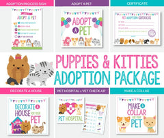 Puppy & Kitty Adoption Station Printables, Pet Adoption Center (Digital Download)