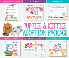 Puppy & Kitty Adoption Station Printables, Pet Adoption Center (Digital Download)