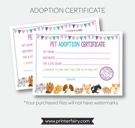 Puppy & Kitty Adoption Station Printables, Pet Adoption Center (Digital Download)