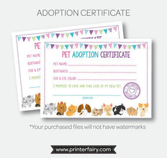 Puppy & Kitty Adoption Station Printables, Pet Adoption Center (Digital Download)