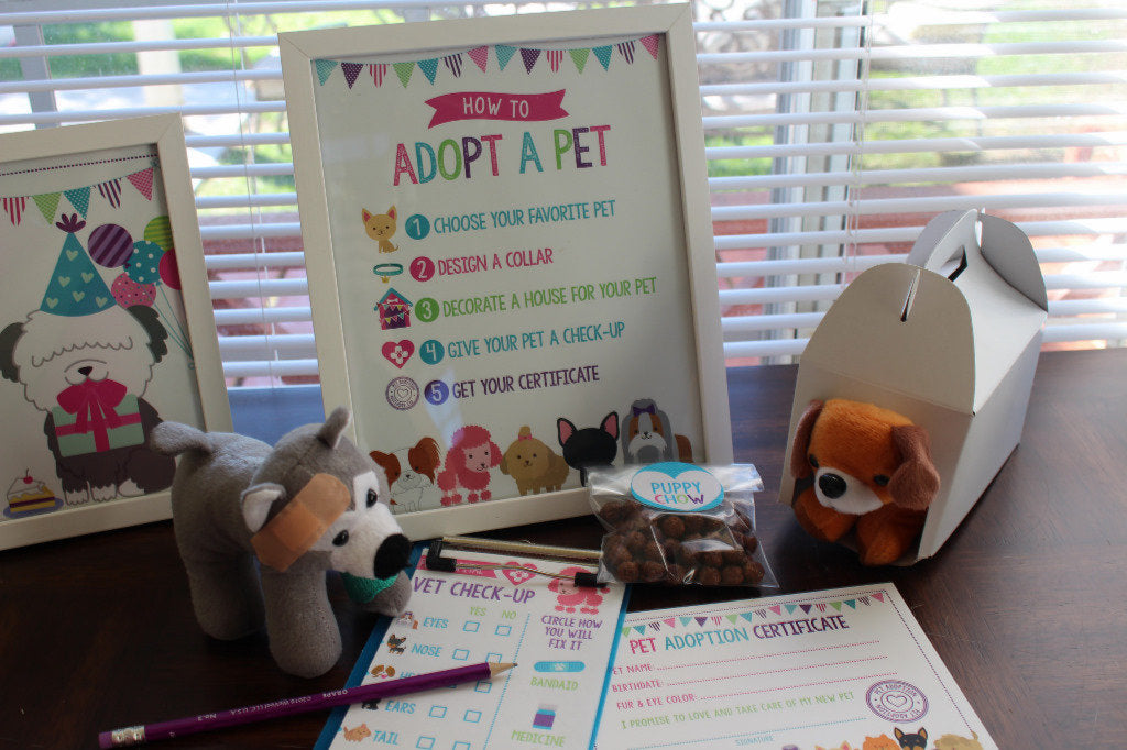 Puppy & Kitty Adoption Station Printables, Pet Adoption Center (Digital Download)
