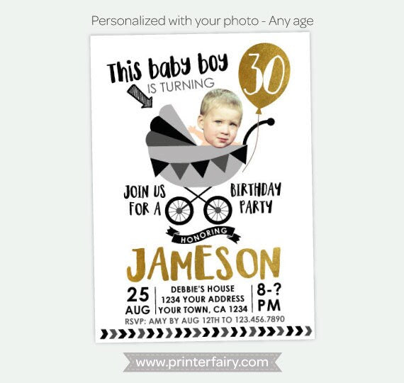 Funny Photo Adult Birthday Invitation, Any Age (Digital Invite)