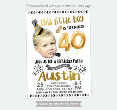 Funny Photo Birthday Invitation for Men, Any Age (Digital Invite)