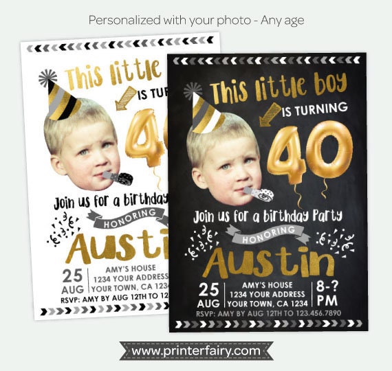 Funny Photo Birthday Invitation for Men, Any Age (Digital Invite)