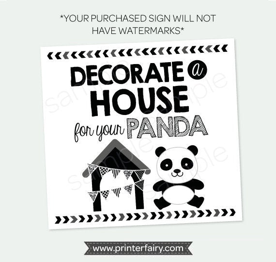 Panda Adoption Party Printables, 7 Signs (Digital Download)