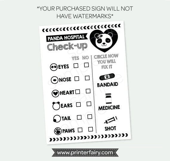 Panda Adoption Party Printables, 7 Signs (Digital Download)