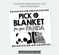 Panda Party Activity, Pick a Blanket, Pet Adoption Party, INSTANT DOWNLOAD