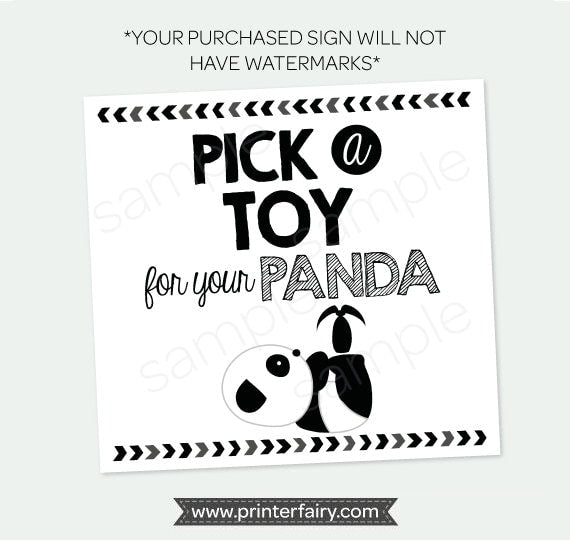 Panda Party Activity, Pick a Toy, Pet Adoption Party, INSTANT DOWNLOAD