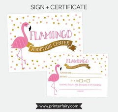 Flamingo Adoption Party Printables, Luau Birthday Games, Adoption Certificate (Instant Download)