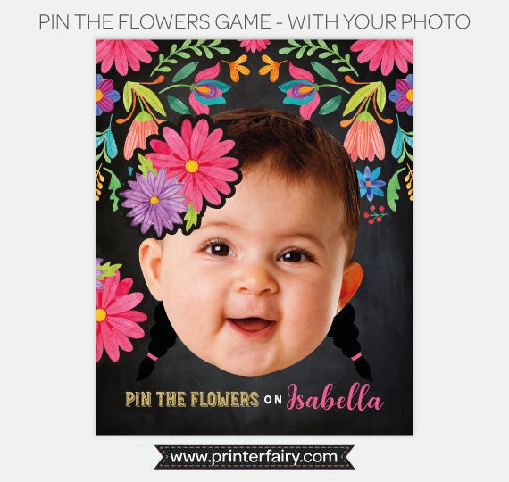 Pin the Flower Cinco de Mayo Personalized Party Game, Digital Printable Design