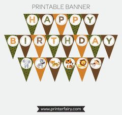 Safari Birthday Party Decorations Bundle (Digital Download)