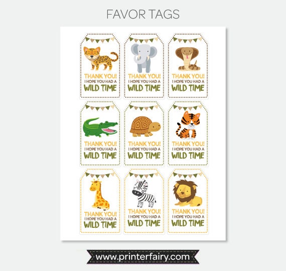 Safari Birthday Party Decorations Bundle (Digital Download)